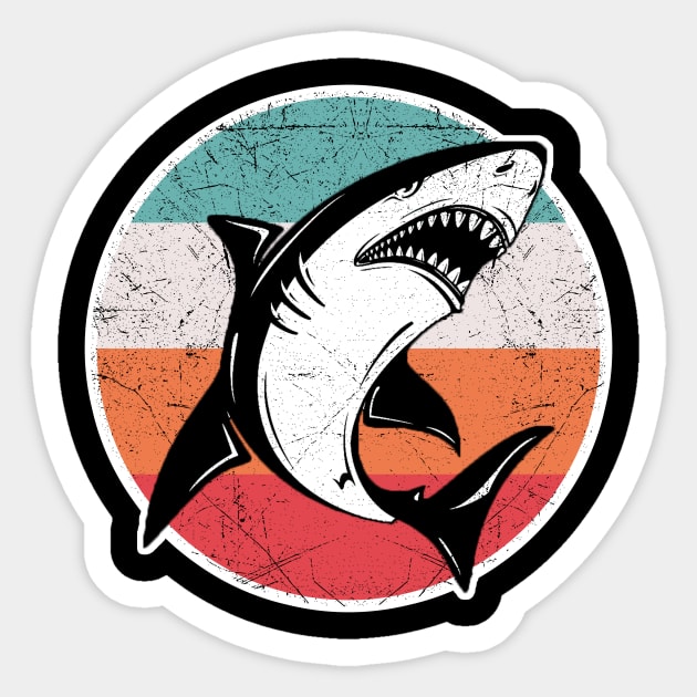 Vintage Retro Shark Sticker by aaltadel